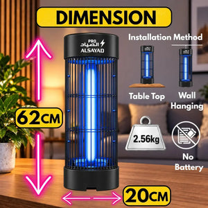 ALSAYAD PRO Smart 3800V Insect Killer Electric 15W UV Light - Black