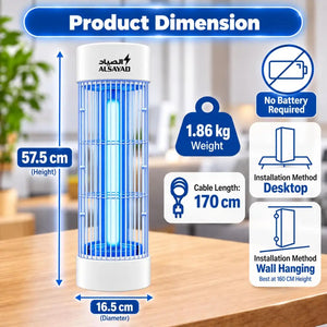 ALSAYAD Smart 3800V Insect Killer Electric 15W UV Light - White